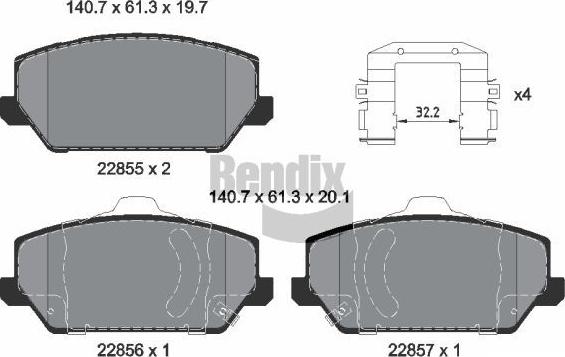 BENDIX Braking BPD2342 - Kit de plaquettes de frein, frein à disque cwaw.fr