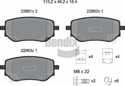 BENDIX Braking BPD2347 - Kit de plaquettes de frein, frein à disque cwaw.fr