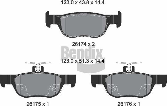 BENDIX Braking BPD2363 - Kit de plaquettes de frein, frein à disque cwaw.fr