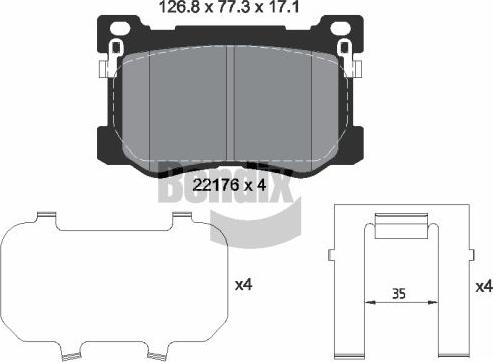 BENDIX Braking BPD2301 - Kit de plaquettes de frein, frein à disque cwaw.fr