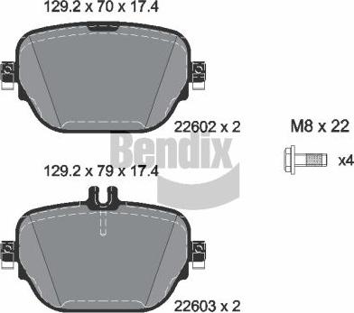 BENDIX Braking BPD2319 - Kit de plaquettes de frein, frein à disque cwaw.fr