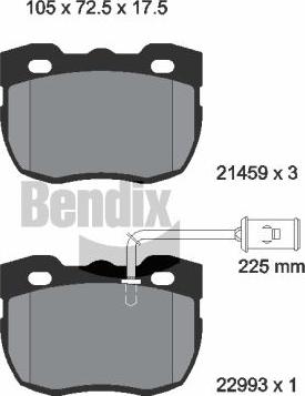 BENDIX Braking BPD2312 - Kit de plaquettes de frein, frein à disque cwaw.fr