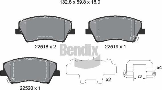 BENDIX Braking BPD2317 - Kit de plaquettes de frein, frein à disque cwaw.fr