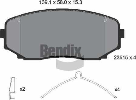 BENDIX Braking BPD2332 - Kit de plaquettes de frein, frein à disque cwaw.fr