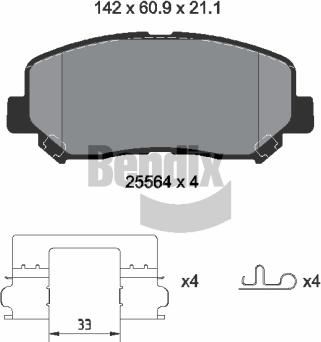 BENDIX Braking BPD2337 - Kit de plaquettes de frein, frein à disque cwaw.fr