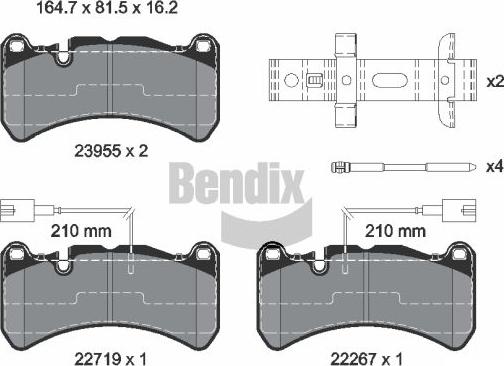 BENDIX Braking BPD2325 - Kit de plaquettes de frein, frein à disque cwaw.fr