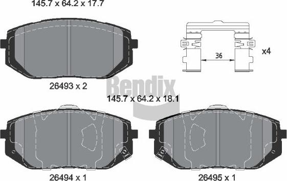 BENDIX Braking BPD2378 - Kit de plaquettes de frein, frein à disque cwaw.fr