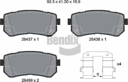 BENDIX Braking BPD2372 - Kit de plaquettes de frein, frein à disque cwaw.fr