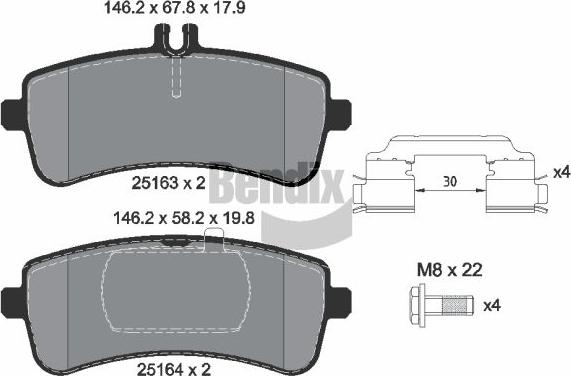 BENDIX Braking BPD2299 - Kit de plaquettes de frein, frein à disque cwaw.fr