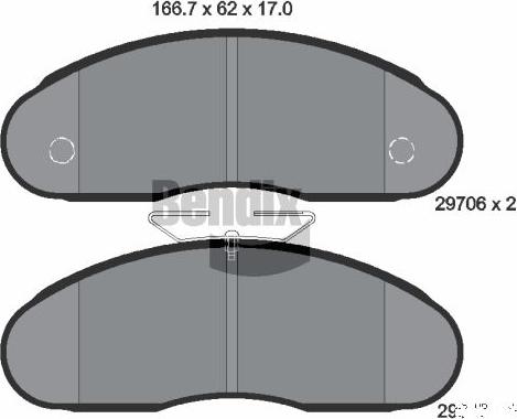 BENDIX Braking BPD2296 - Kit de plaquettes de frein, frein à disque cwaw.fr