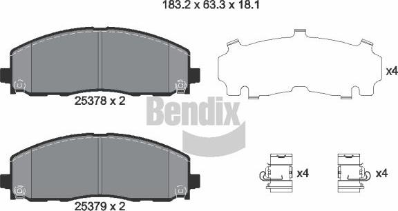 BENDIX Braking BPD2244 - Kit de plaquettes de frein, frein à disque cwaw.fr