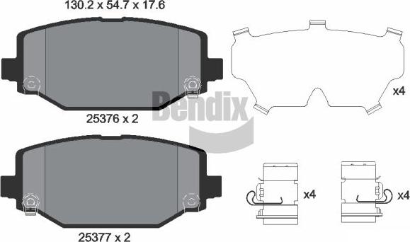 BENDIX Braking BPD2243 - Kit de plaquettes de frein, frein à disque cwaw.fr