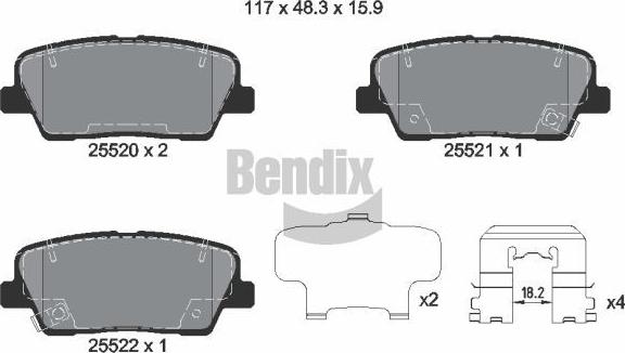 BENDIX Braking BPD2247 - Kit de plaquettes de frein, frein à disque cwaw.fr