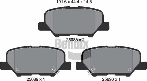 BENDIX Braking BPD2259 - Kit de plaquettes de frein, frein à disque cwaw.fr