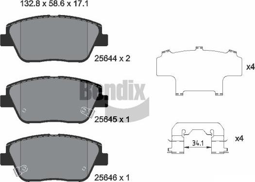 BENDIX Braking BPD2256 - Kit de plaquettes de frein, frein à disque cwaw.fr