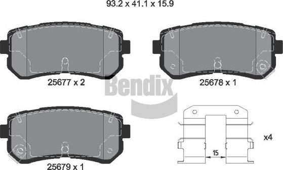 BENDIX Braking BPD2258 - Kit de plaquettes de frein, frein à disque cwaw.fr