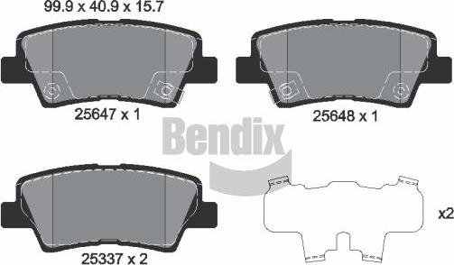 BENDIX Braking BPD2257 - Kit de plaquettes de frein, frein à disque cwaw.fr