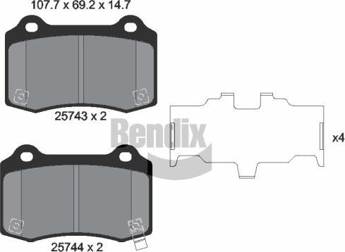 BENDIX Braking BPD2266 - Kit de plaquettes de frein, frein à disque cwaw.fr