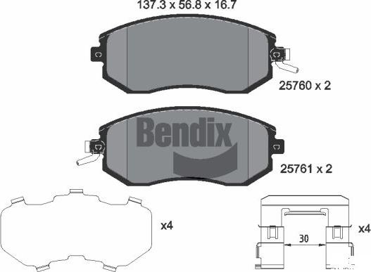 BENDIX Braking BPD2267 - Kit de plaquettes de frein, frein à disque cwaw.fr