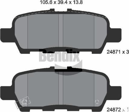 BENDIX Braking BPD2204 - Kit de plaquettes de frein, frein à disque cwaw.fr