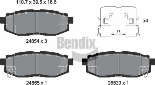 BENDIX Braking BPD2201 - Kit de plaquettes de frein, frein à disque cwaw.fr