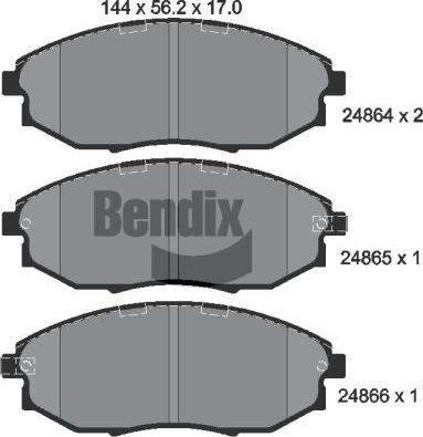 BENDIX Braking BPD2202 - Kit de plaquettes de frein, frein à disque cwaw.fr