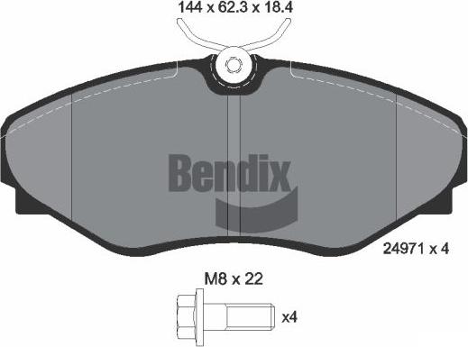 BENDIX Braking BPD2210 - Kit de plaquettes de frein, frein à disque cwaw.fr