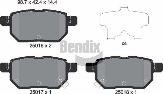 BENDIX Braking BPD2217 - Kit de plaquettes de frein, frein à disque cwaw.fr