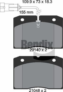 BENDIX Braking BPD2289 - Kit de plaquettes de frein, frein à disque cwaw.fr