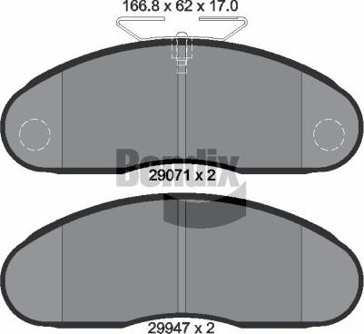 BENDIX Braking BPD2284 - Kit de plaquettes de frein, frein à disque cwaw.fr