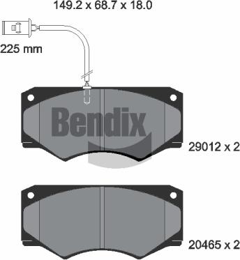 BENDIX Braking BPD2280 - Kit de plaquettes de frein, frein à disque cwaw.fr