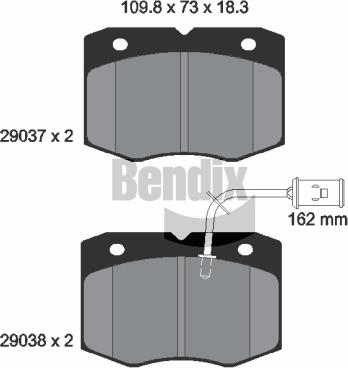 BENDIX Braking BPD2281 - Kit de plaquettes de frein, frein à disque cwaw.fr