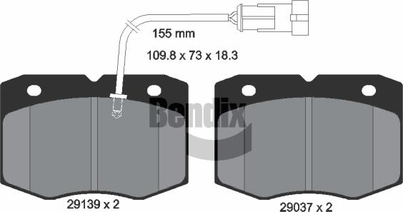 BENDIX Braking BPD2288 - Kit de plaquettes de frein, frein à disque cwaw.fr