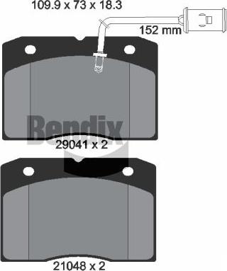 BENDIX Braking BPD2283 - Kit de plaquettes de frein, frein à disque cwaw.fr