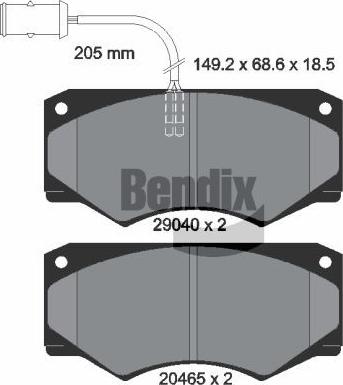 BENDIX Braking BPD2282 - Kit de plaquettes de frein, frein à disque cwaw.fr