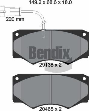 BENDIX Braking BPD2287 - Kit de plaquettes de frein, frein à disque cwaw.fr