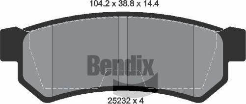 BENDIX Braking BPD2238 - Kit de plaquettes de frein, frein à disque cwaw.fr