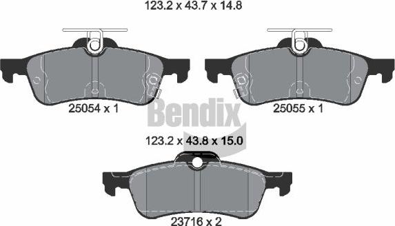 BENDIX Braking BPD2220 - Kit de plaquettes de frein, frein à disque cwaw.fr