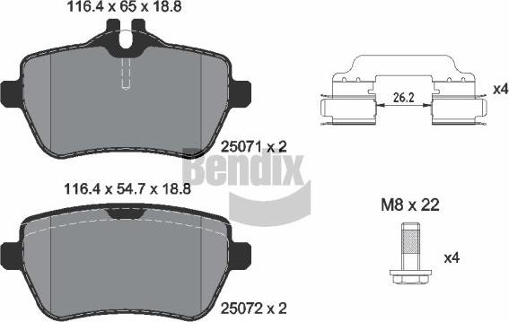 BENDIX Braking BPD2221 - Kit de plaquettes de frein, frein à disque cwaw.fr