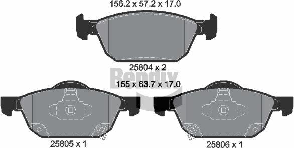 BENDIX Braking BPD2270 - Kit de plaquettes de frein, frein à disque cwaw.fr