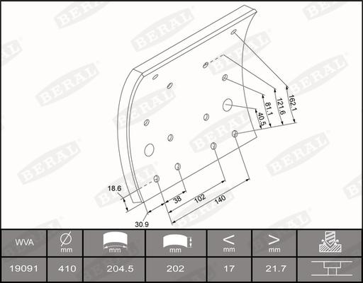 Beral 1909121500016375 - Kit de garnitures de frein, frein à tambour cwaw.fr