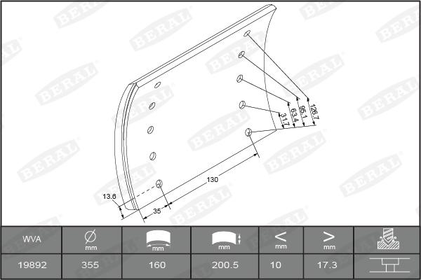 Beral 1989218000015416 - Kit de garnitures de frein, frein à tambour cwaw.fr