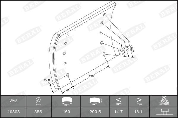 Beral KBL19892.9-1541 - Kit de garnitures de frein, frein à tambour cwaw.fr