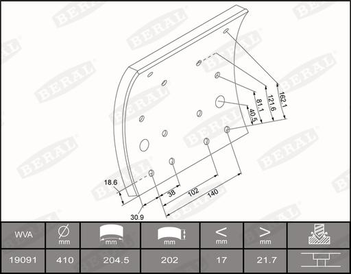 Beral KBL1909101637 - Kit de garnitures de frein, frein à tambour cwaw.fr