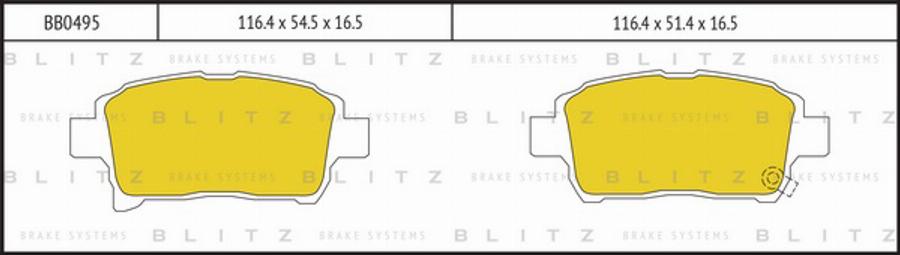 Blitz BB0495 - Kit de plaquettes de frein, frein à disque cwaw.fr