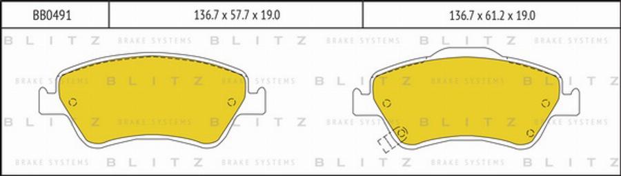 Blitz BB0491 - Kit de plaquettes de frein, frein à disque cwaw.fr