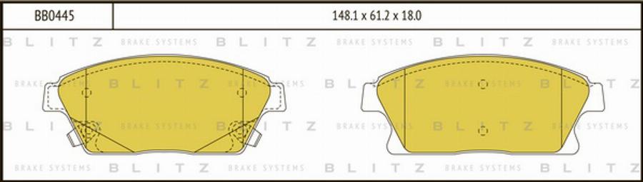 Blitz BB0445 - Kit de plaquettes de frein, frein à disque cwaw.fr