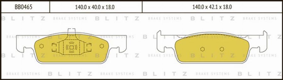 Blitz BB0465 - Kit de plaquettes de frein, frein à disque cwaw.fr