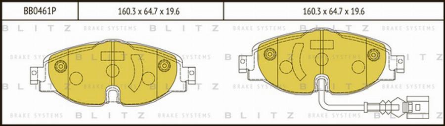 Blitz BB0461P - Kit de plaquettes de frein, frein à disque cwaw.fr