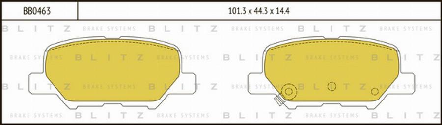 Blitz BB0463 - Kit de plaquettes de frein, frein à disque cwaw.fr